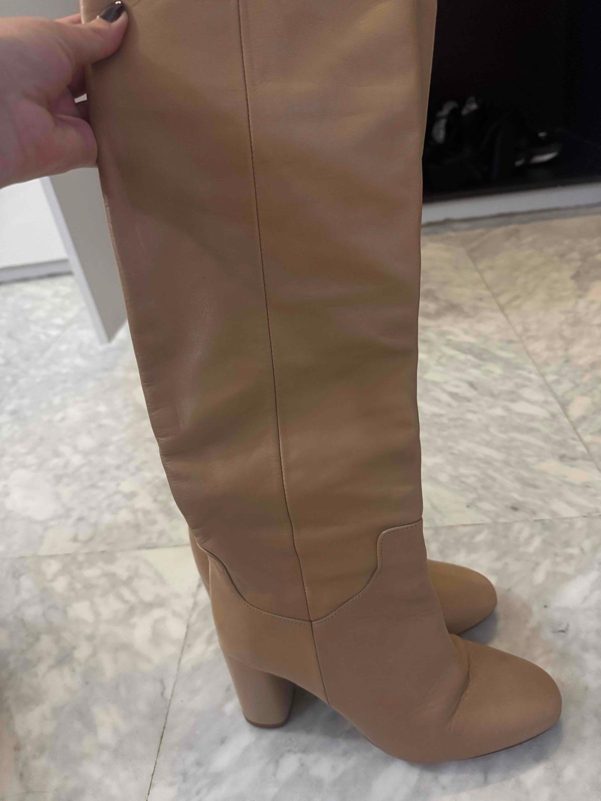 Botas altas de cuero beige Zara Basic talla 38, foto 5 de 5