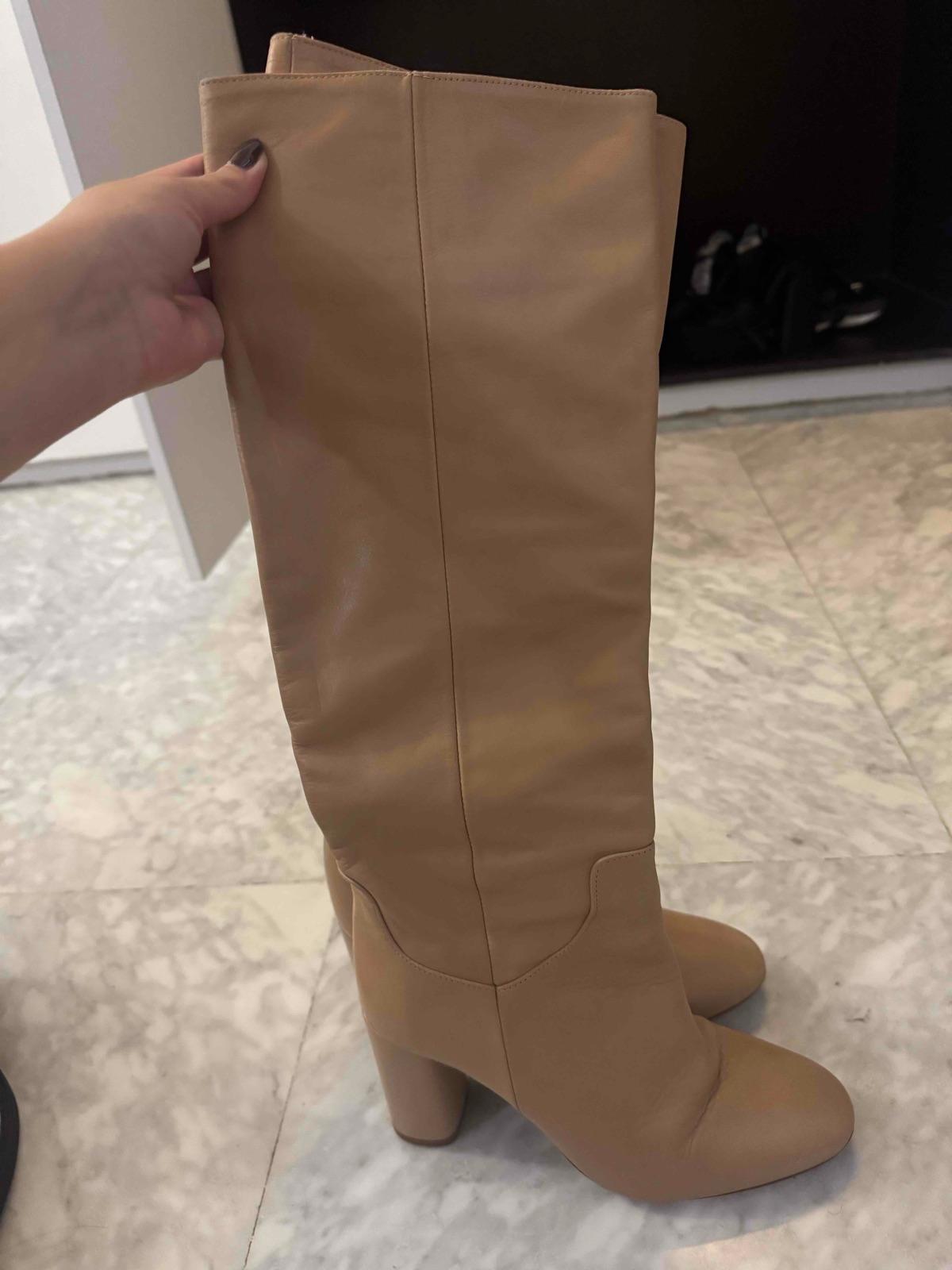 Botas altas de cuero beige Zara Basic talla 38, foto 3 de 5