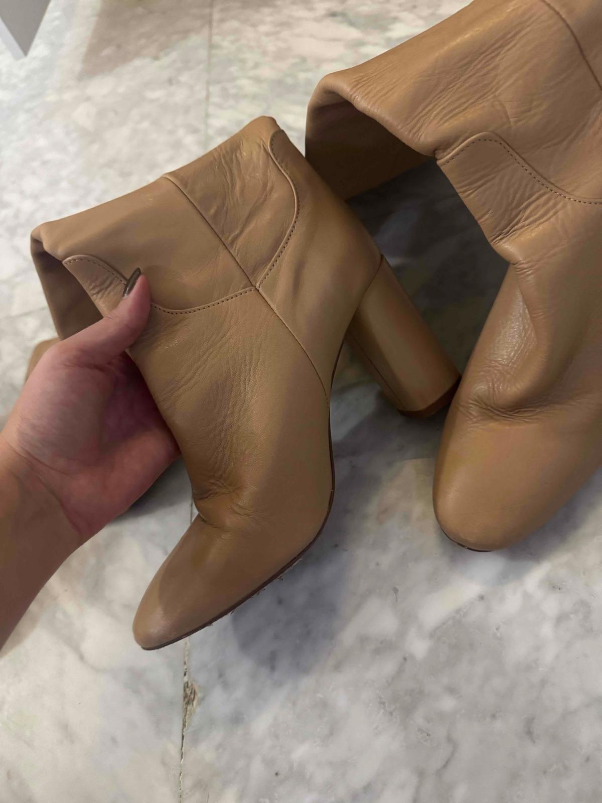 Botas altas de cuero beige Zara Basic talla 38, foto 2 de 5
