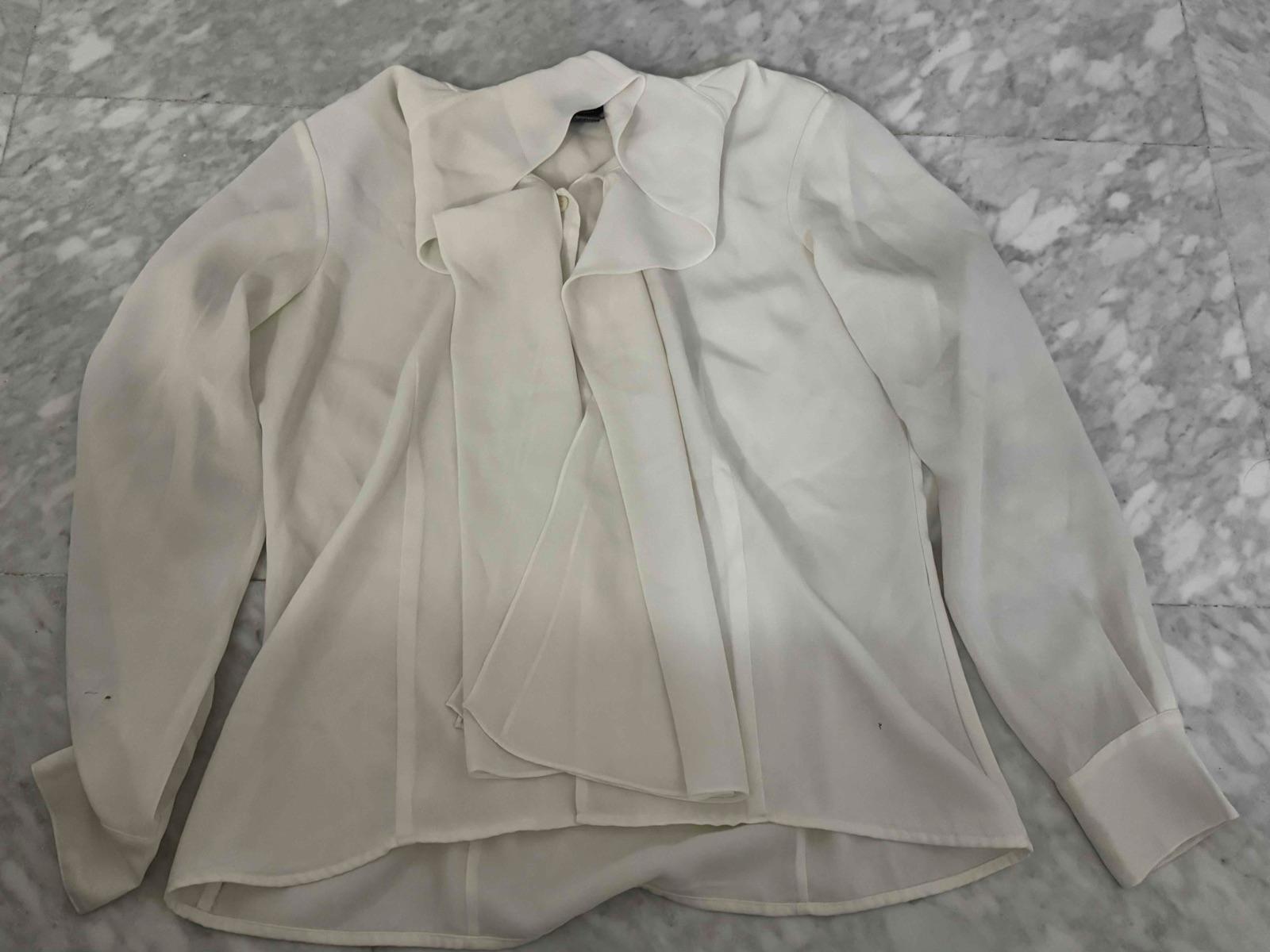 Blusa blanca de manga larga con lazo, foto 1 de 1