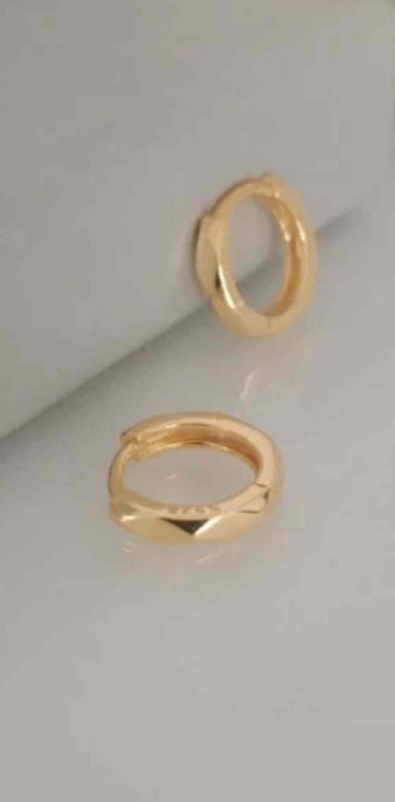 Zarcillos tipo argolla dorados de Plata 925, foto 2 de 4