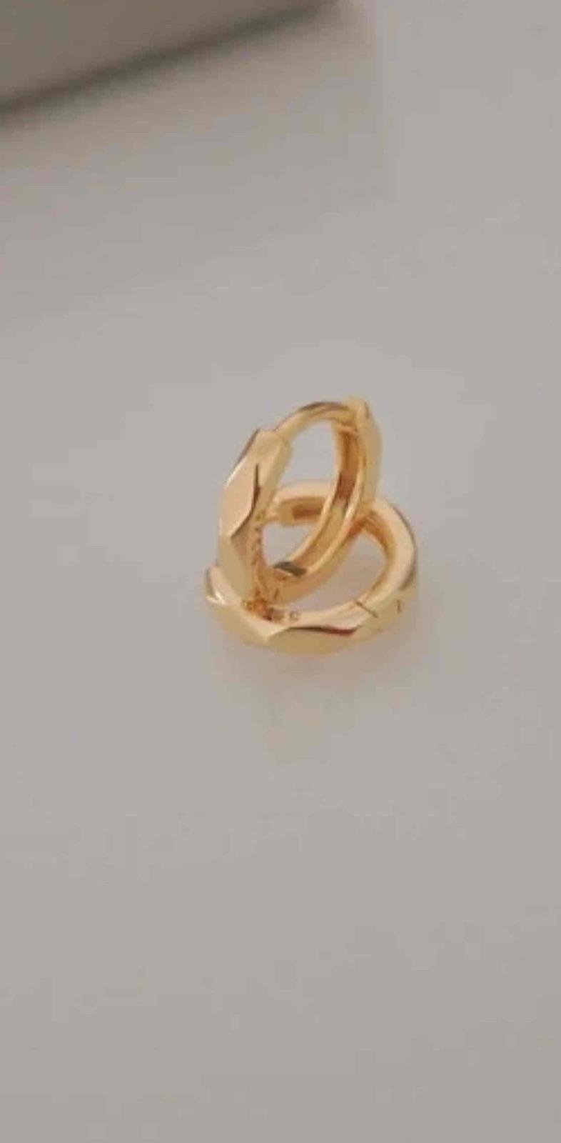 Zarcillos tipo argolla dorados de Plata 925, foto 4 de 4