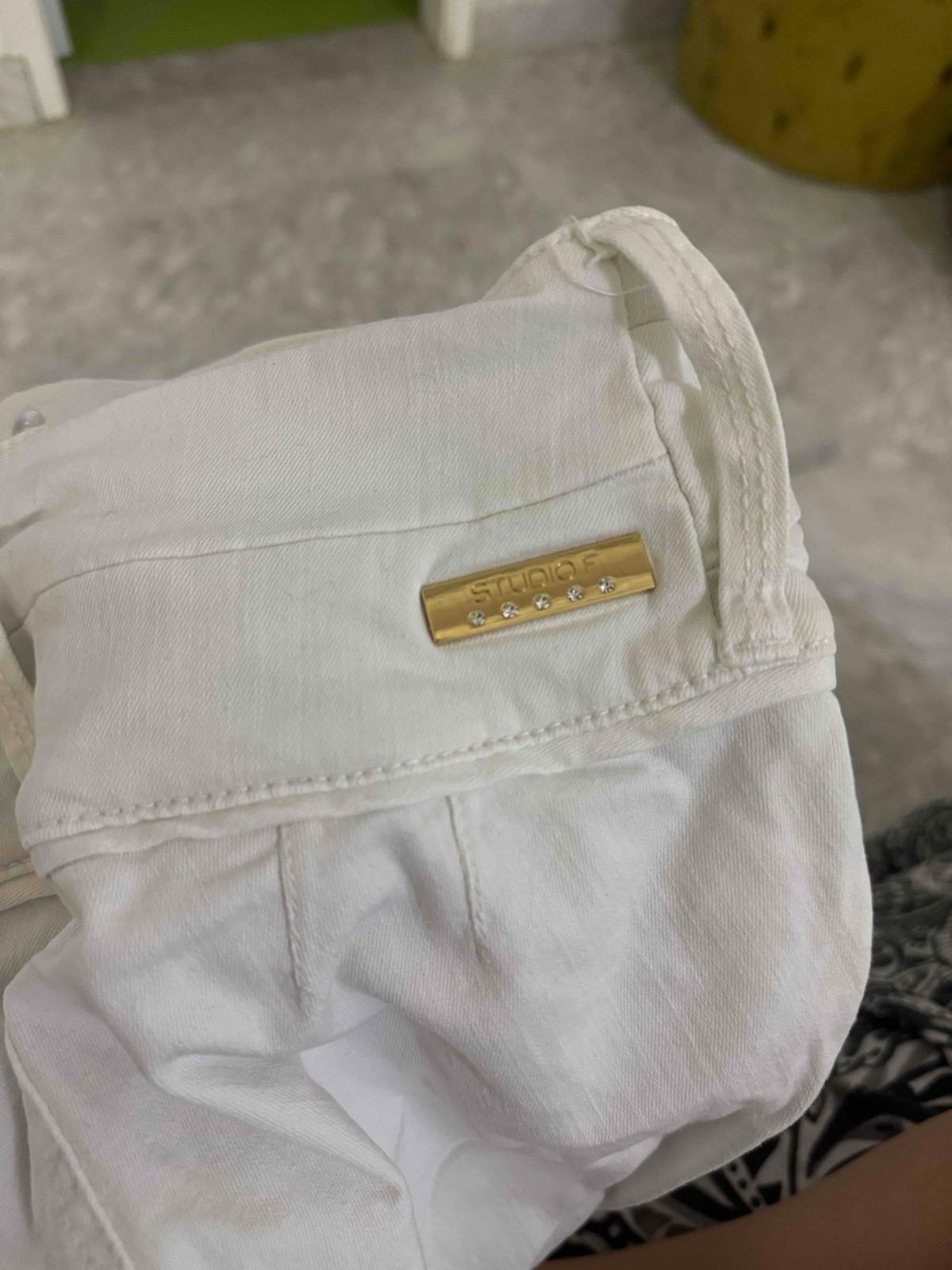 Jeans blancos de talle alto con cremalleras, foto 3 de 4