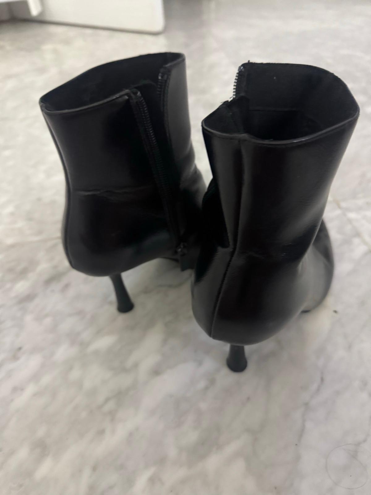 Botines negros de tacón alto punta fina, foto 4 de 4