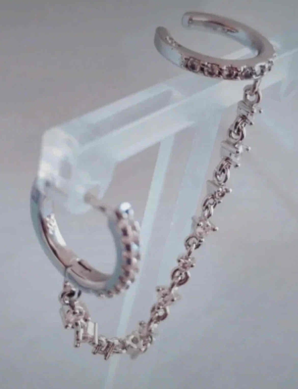 Argolla c/ cadena y earcuff en plata, foto 3 de 4