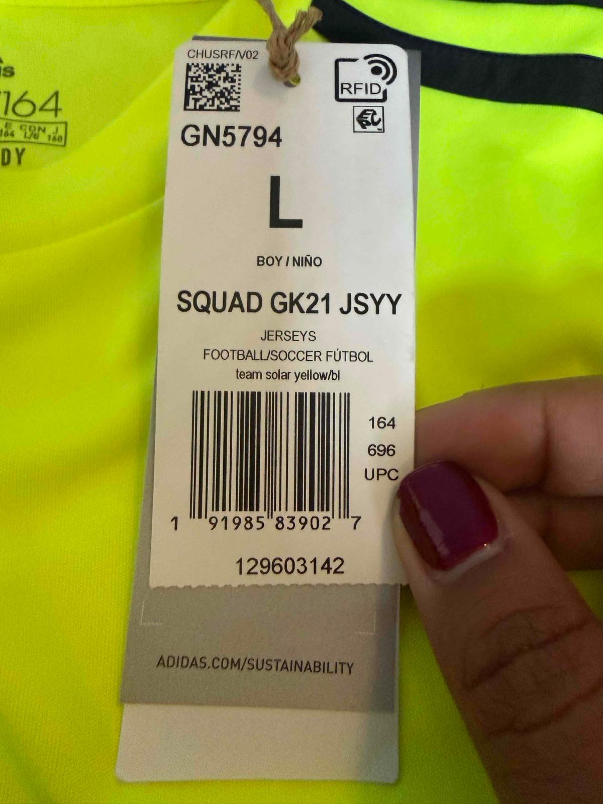 Camisa de arquero Adidas manga larga amarilla y negra, foto 6 de 8