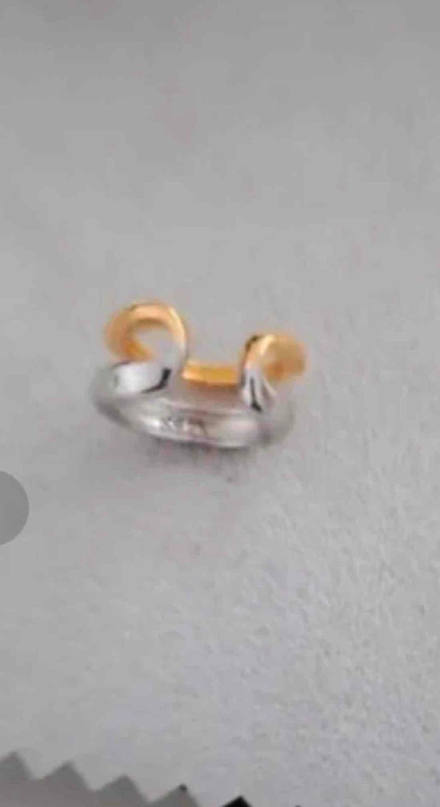 Earcuff en Plata 925 bicolor dorado y plateado, foto 3 de 5