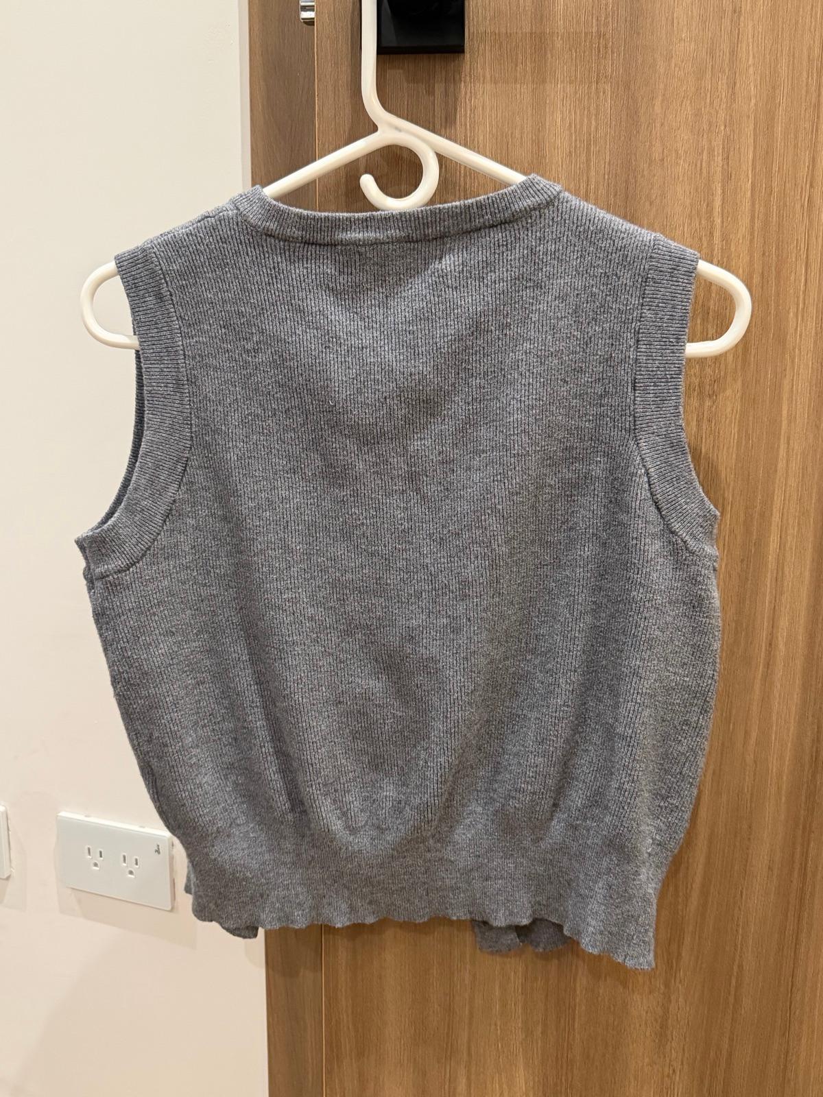 Chaleco Cardigan Gris de Punto con Botones, foto 2 de 2