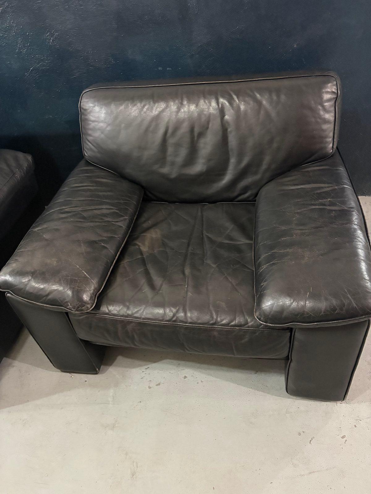 Sillón individual de cuero negro, foto 7 de 7