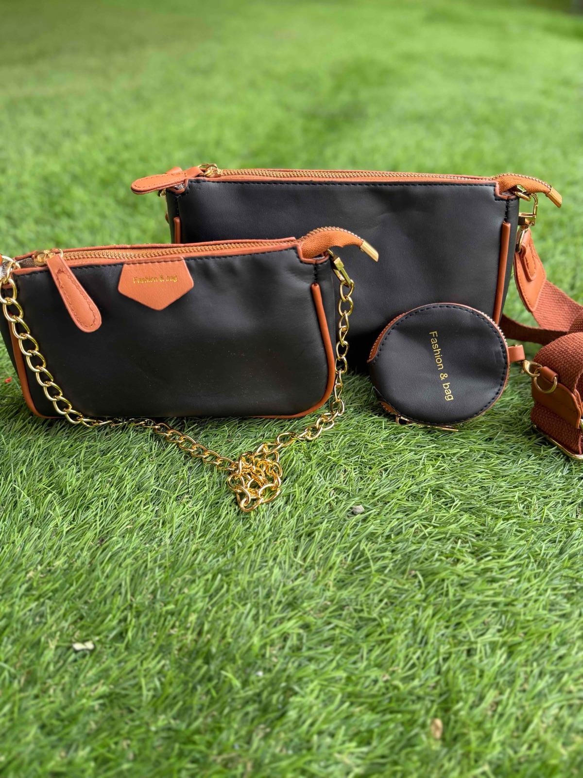 Set de carteras negras con detalles marrones, foto 4 de 4