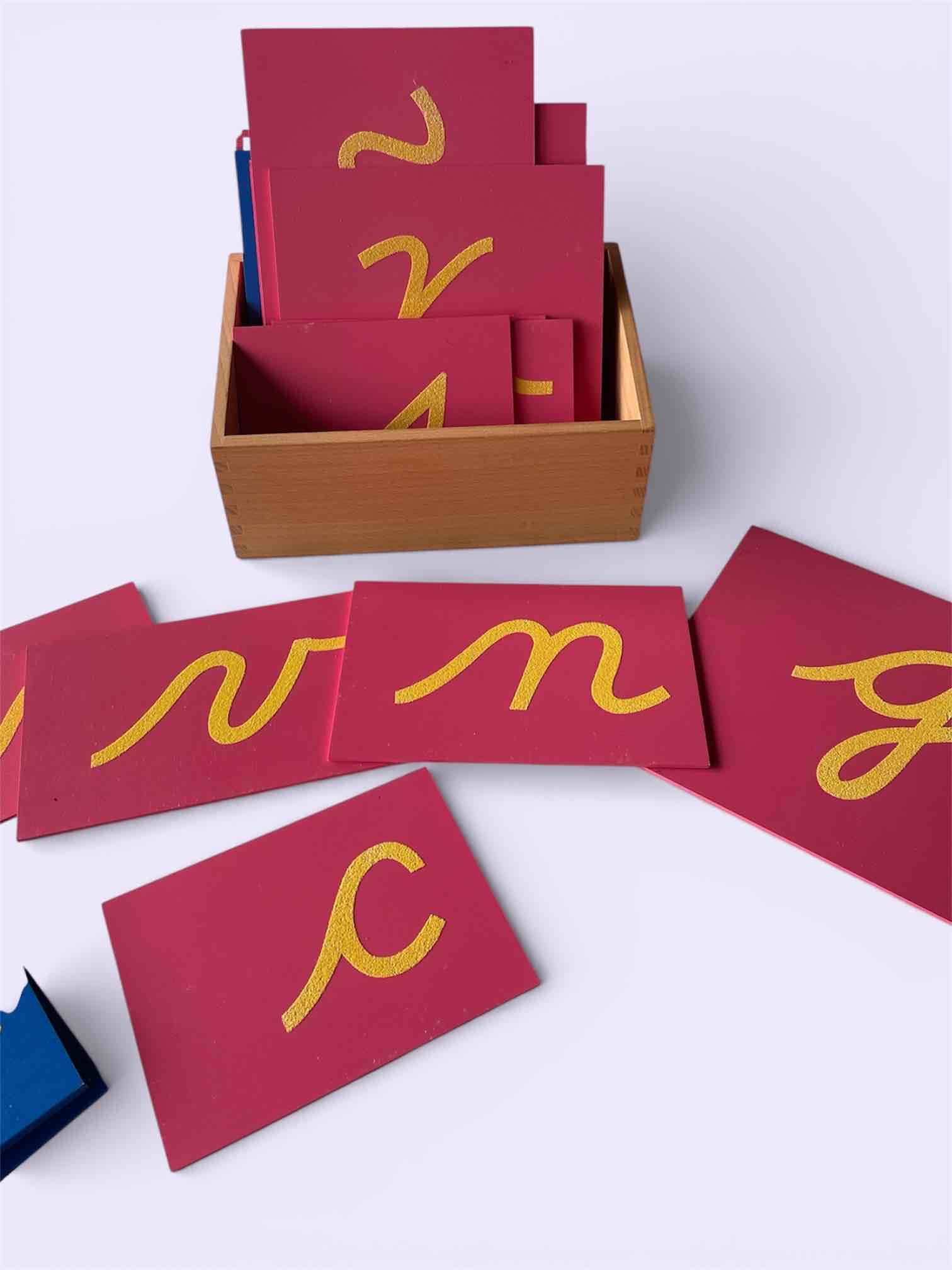 Letras de Lija Montessori cursiva, foto 4 de 7
