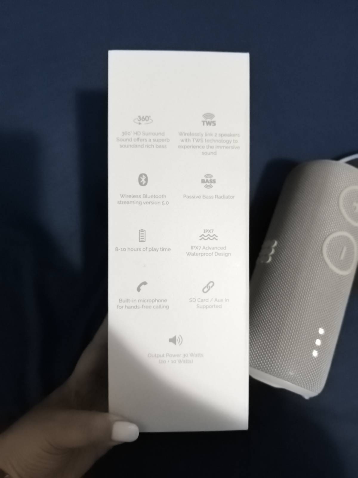 Corneta Bluetooth Cubitt Power Plus Color gris, foto 2 de 3