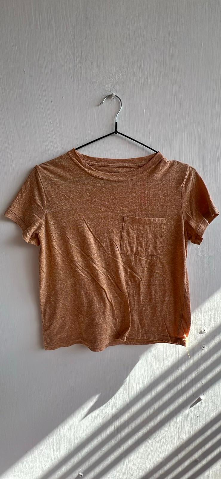 Camisa melange anaranjada de mujer con bolsillo, foto 1 de 1
