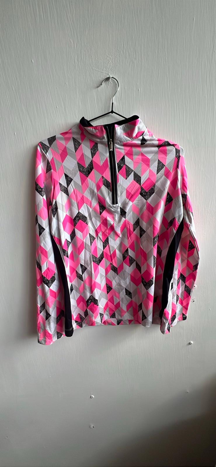 Suéter deportivo rosado con patrón geométrico, foto 1 de 1