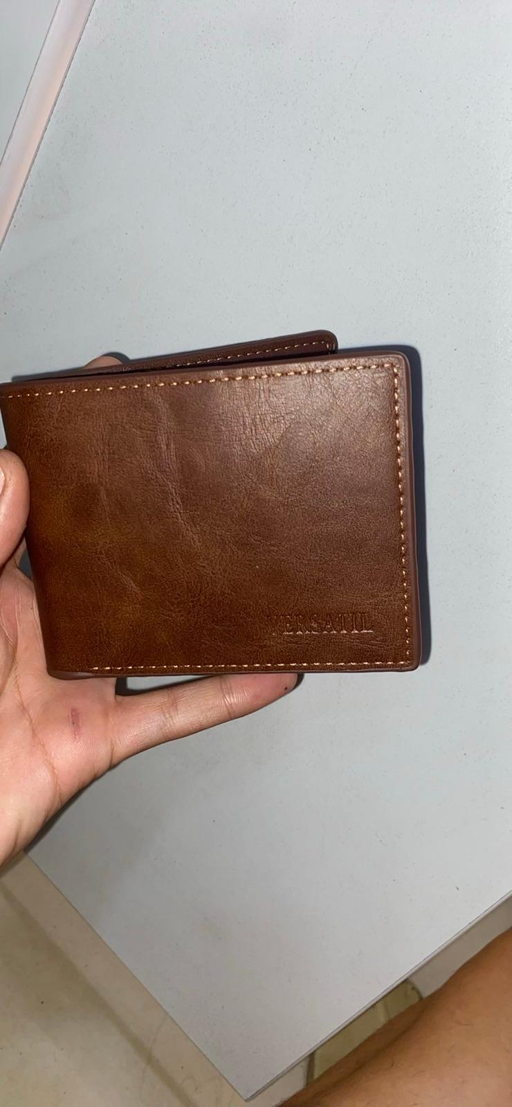 Billetera de cuero sintético marrón, foto 1 de 1