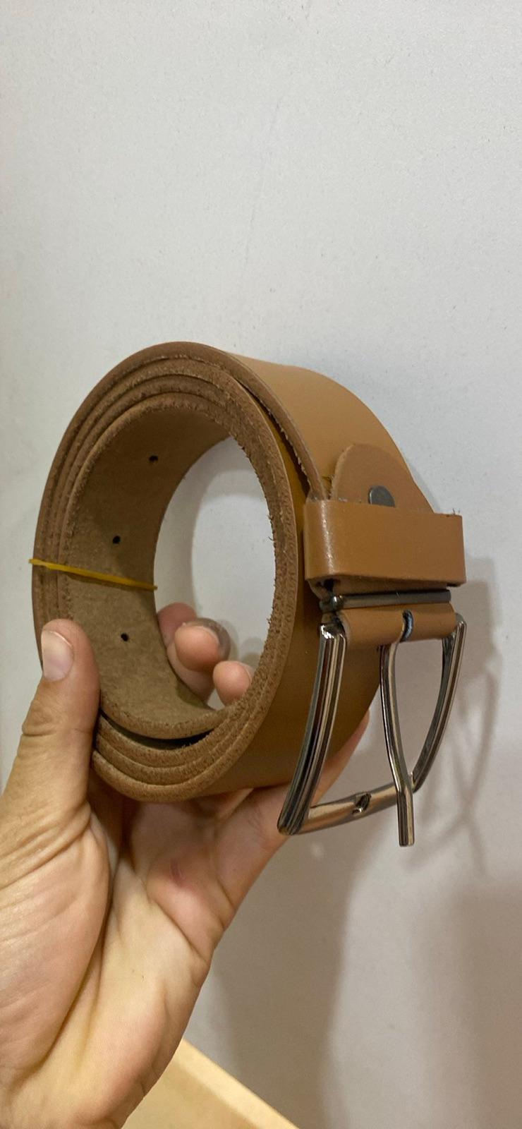 Cinturón de cuero marrón claro para hombre, foto 1 de 1