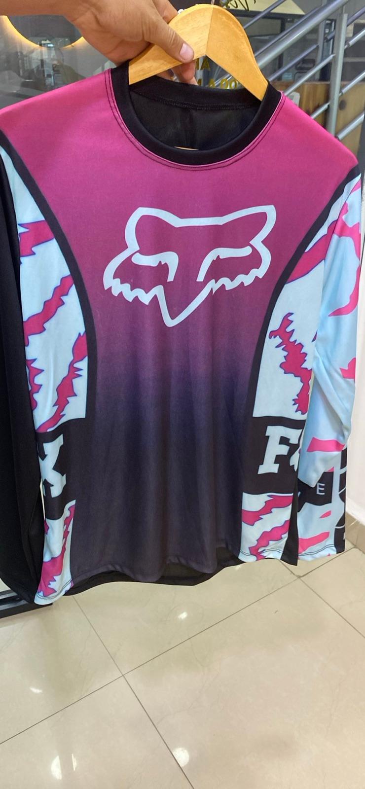 Camisa manga larga Fox Racing fucsia y celeste, foto 1 de 1