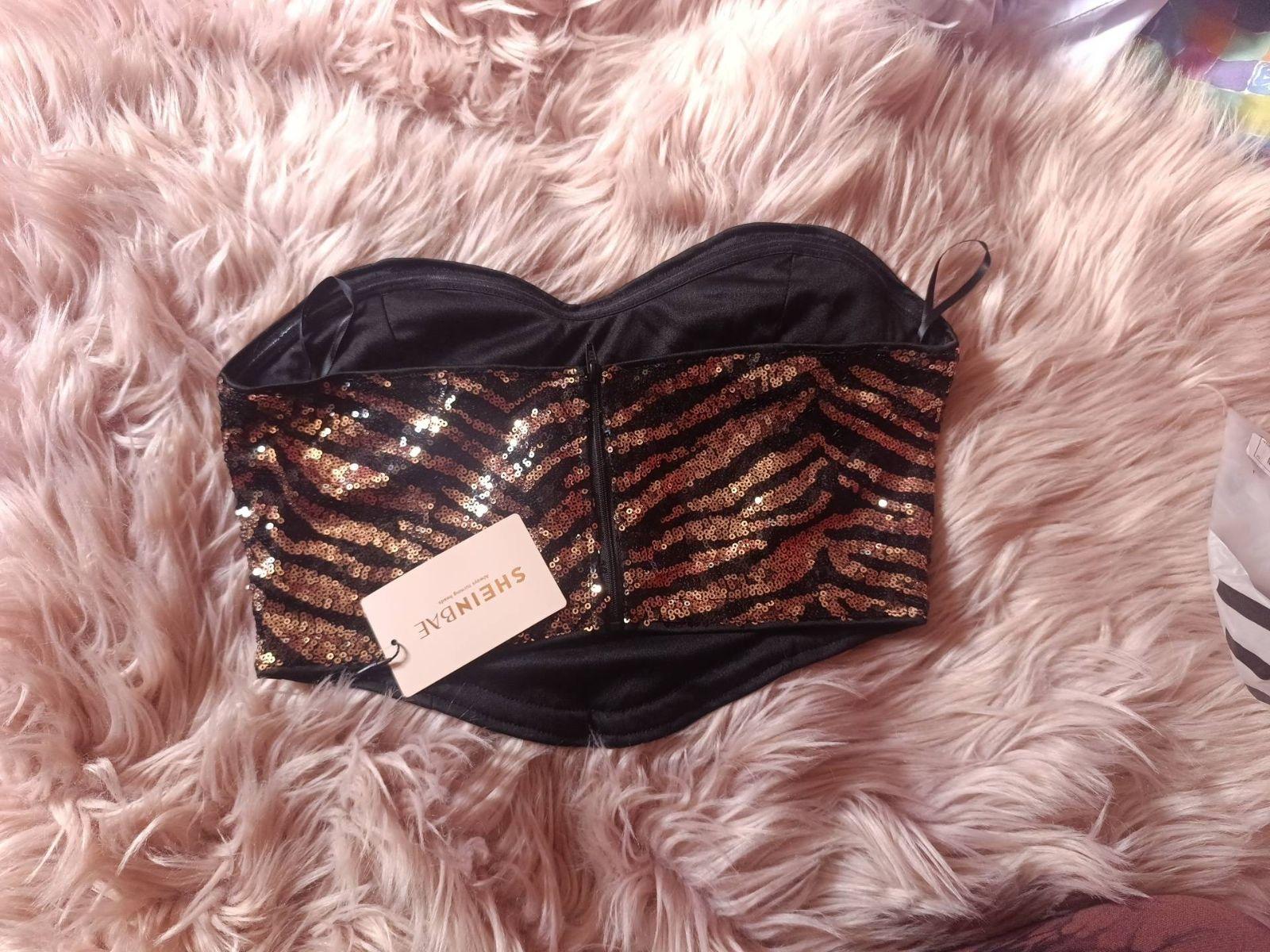 Top strapless negro con lentejuelas, foto 4 de 4