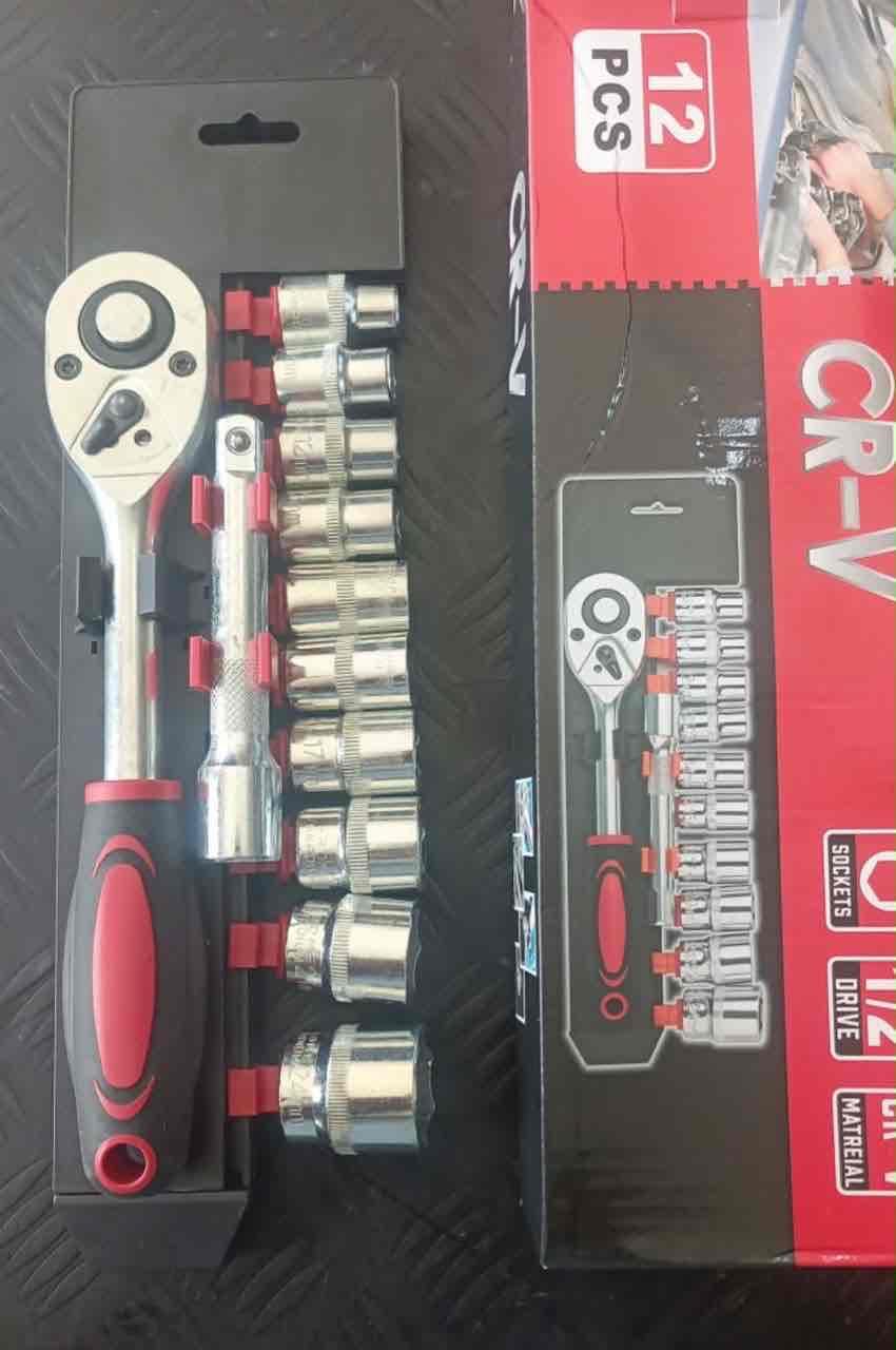 Juego de dados y llave de carraca CR-V 12 piezas, foto 1 de 1