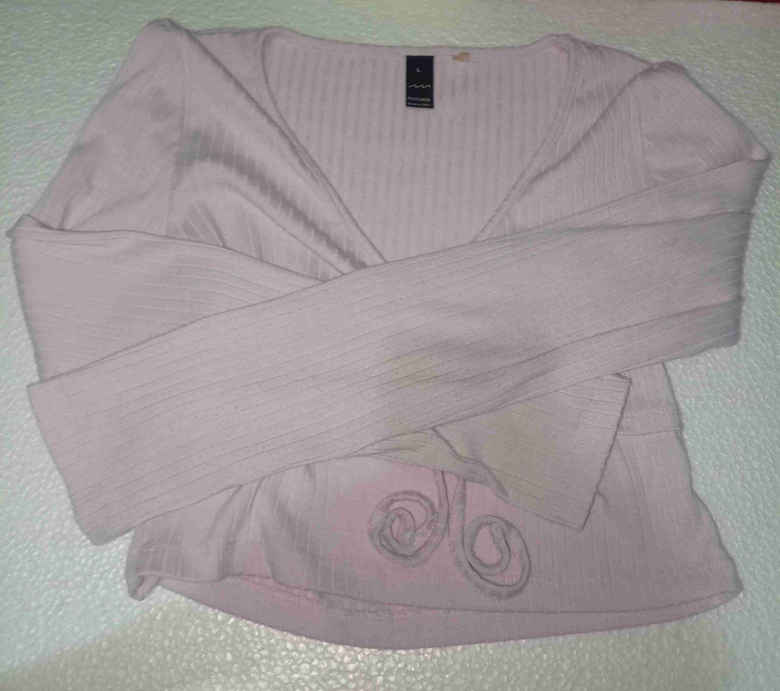 Blusa rosada de manga larga con lazo, foto 3 de 3